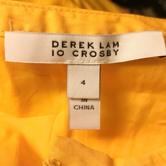 10 Crosby Gathered Derek Lam Pintucked Cotton Poplin Blouse Size 4 - Picture 10 of 11